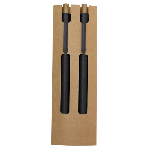 Zestaw piśmienniczy ze słomy pszenicznej, długopis i "wieczny" ołówek VA635-03