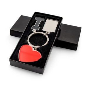 Brelok do kluczy "I love ..." z metalową plakietką | Lydus VA093-32