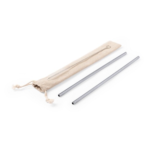Zestaw słomek wielokrotnego użytku, 2 szt. z czyścikiem V8803/A-32