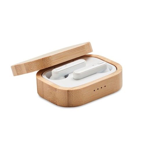 Słuchawki TWS w etui z bambusa JAZZ BAMBOO