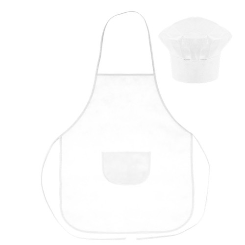 Zestaw małego kucharza, fartuch kuchenny i czapka kucharska, rozmiar dziecięcy | Nedina VA063-02