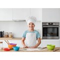 Zestaw małego kucharza, fartuch kuchenny i czapka kucharska, rozmiar dziecięcy | Nedina VA063-02