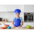 Zestaw małego kucharza, fartuch kuchenny i czapka kucharska, rozmiar dziecięcy | Nedina VA063-04