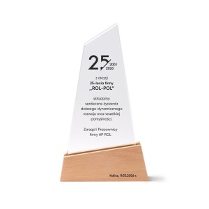 Trofeum szklane drewniane NAWISA 220x125x35 mm + grawerowanie