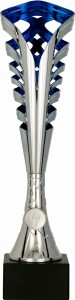 Puchar 9233 C srebrno-niebieski H-35,5 cm + grawerowanie