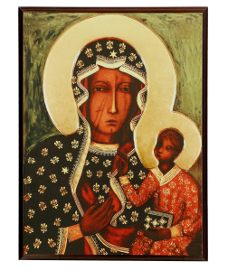 Dyplom drewniany obraz Matka Boska Częstochowska DEW 2/C 230 mm x 180 mm