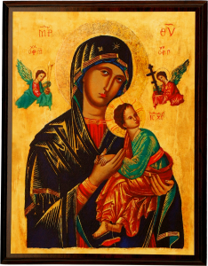 Dyplom drewniany obraz Matka Boska Nieustającej Pomocy DEW 3/D 180 mm x 130 mm