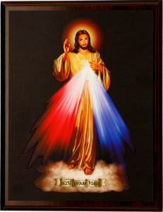 Dyplom drewniany obraz Jezu Ufam Tobie DEW 6/B 305 mm x 230 mm