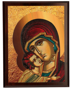 Dyplom drewniany obraz Matka Boska z Dzieciątkiem DEW IKONA 1/D 180 mm x 130 mm