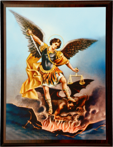 Dyplom drewniany obraz Michał Archanioł DEW 7/C 230 mm x 180 mm