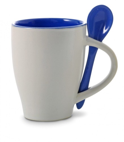 Kubek ceramiczny 300 ml z łyżeczką V5269-04