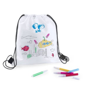 Worek ze sznurkiem do kolorowania, flamastry | Franklin V9827-02