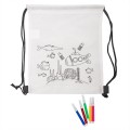 Worek ze sznurkiem do kolorowania, flamastry | Franklin V9827-02