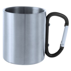 Metalowy kubek 210 ml z karabińczykiem V8437/A-03