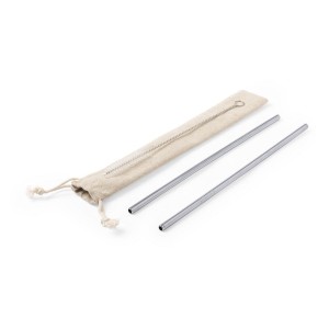 Zestaw słomek wielokrotnego użytku, 2 szt. z czyścikiem | Monim V8803-32
