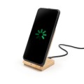 Bambusowa ładowarka bezprzewodowa 10W B'RIGHT, stojak na telefon | Wilder V0349-17