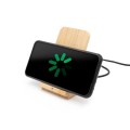 Bambusowa ładowarka bezprzewodowa 10W B'RIGHT, stojak na telefon | Wilder V0349-17
