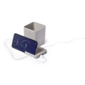 Ładowarka bezprzewodowa 5W ze słomy pszenicznej, hub USB 2.0, pojemnik na przybory do pisania, stojak na telefon V0116-00