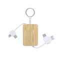 Kabel do ładowania, bambusowy brelok do kluczy V0182-02