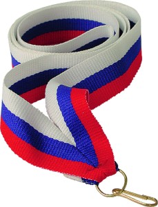 Wstążka szeroka 22 mm biało-niebiesko-czerwona V2-W/BL/R