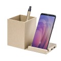 Składana ładowarka bezprzewodowa 5W z kartonu z recyklingu, hub USB 2.0, pojemnik na przybory do pisania, stojak na telefon V0178-00