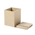 Składana ładowarka bezprzewodowa 5W z kartonu z recyklingu, hub USB 2.0, pojemnik na przybory do pisania, stojak na telefon V0178-00