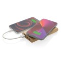 Bambusowy, bezprzewodowy power bank 8000 mAh, ładowarka bezprzewodowa 5W P322.359