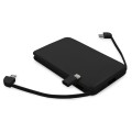 Power bank 5000 mAh ze zintegrowanymi kablami, adapter w komplecie | Presley V0905-03
