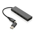 Hub USB 2.0 z USB C, aluminium z recyklingu P308.682