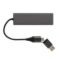 Hub USB 2.0 z USB C, aluminium z recyklingu P308.682