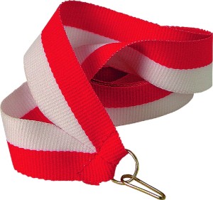Wstążka wąska 11 mm biało-czerwona V8-W/R