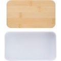 Pudełka śniadaniowe 2 szt., 2x400 ml, bambusowe wieczko, sztućce V1215-02