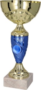 Puchar 9058 G złoto-niebieski H-18 cm R-80 mm + grawerowanie