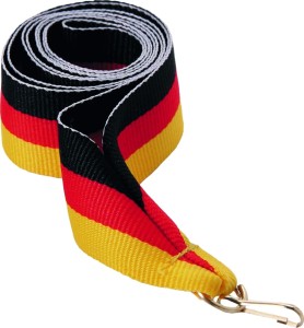 Wstążka szeroka 22 mm czarno-czerwono-żółta V2-BK/R/Y