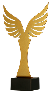 Statuetka  metalowa skrzydła IML-WIN H-21 cm + grawerowanie