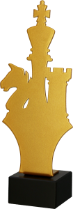 Statuetka  metalowa szachy IML-CHE H-21 cm + grawerowanie