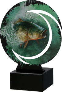 Statuetka  metalowa wędkarstwo WR-FIS2 A H-22 cm + grawerowanie