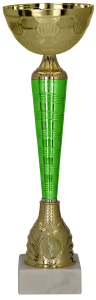 Puchar 9287 H złoto-zielony H-27 cm R-80 mm + grawerowanie