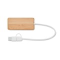 3-portowy bambusowy hub USB HUBBAM