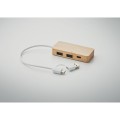 3-portowy bambusowy hub USB HUBBAM