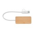 3-portowy bambusowy hub USB HUBBAM