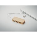3-portowy bambusowy hub USB HUBBAM
