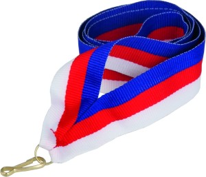 Wstążka szeroka 22 mm niebiesko-czerwono-biała V2-BL/R/W