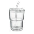 Szklany kubek ze słomką 400ml SIP