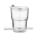 Szklany kubek ze słomką 400ml SIP