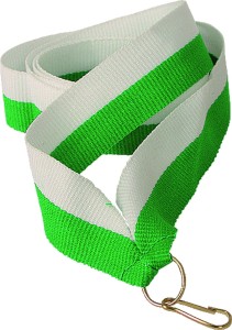 Wstążka szeroka 22 mm biało-zielona V2-W/GN