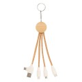 Korkowy kabel do ładowania B'RIGHT, bambusowy element, brelok do kluczy | Antez V1294-00