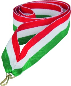 Wstążka wąska 11 mm czerwono-biało-zielona V8-R/W/GN