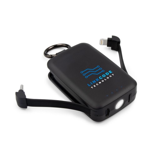 Power bank 4000 mAh, karabińczyk i lampka 1W | Dimetrice VA109-03
