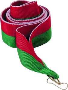 Wstążka wąska 11 mm  czerwono-zielona V8-R/GN
